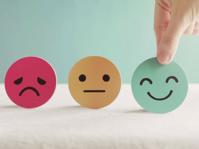 Hand choosing green happy smiley face paper cut, product, user,